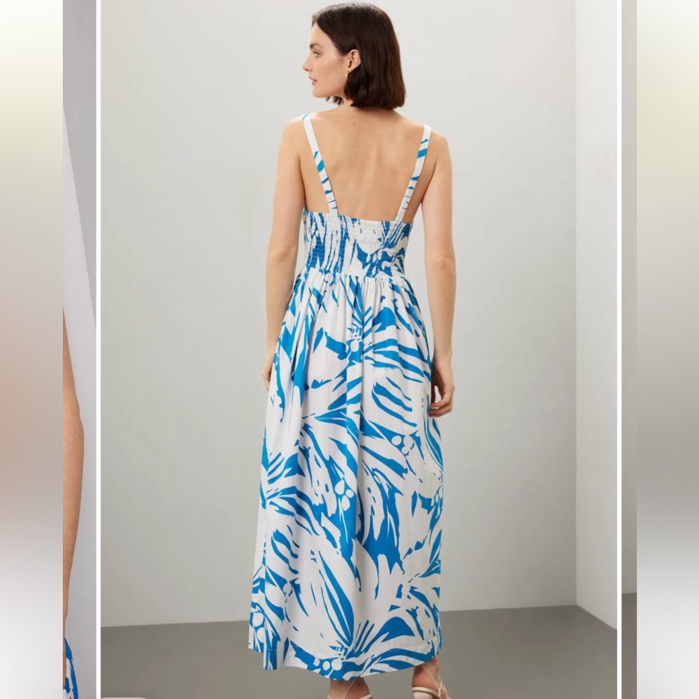 S/W/F Wave Waist Dress in Blue and White Size Small - Picture 3 of 9